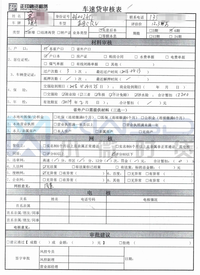 验车图片